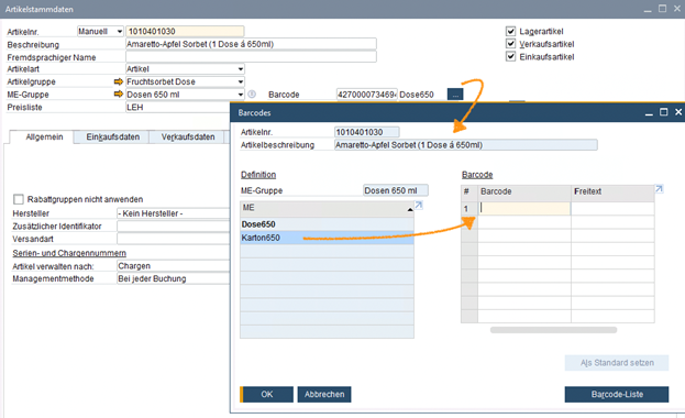Aktualisierung Barcode in SAP Business One